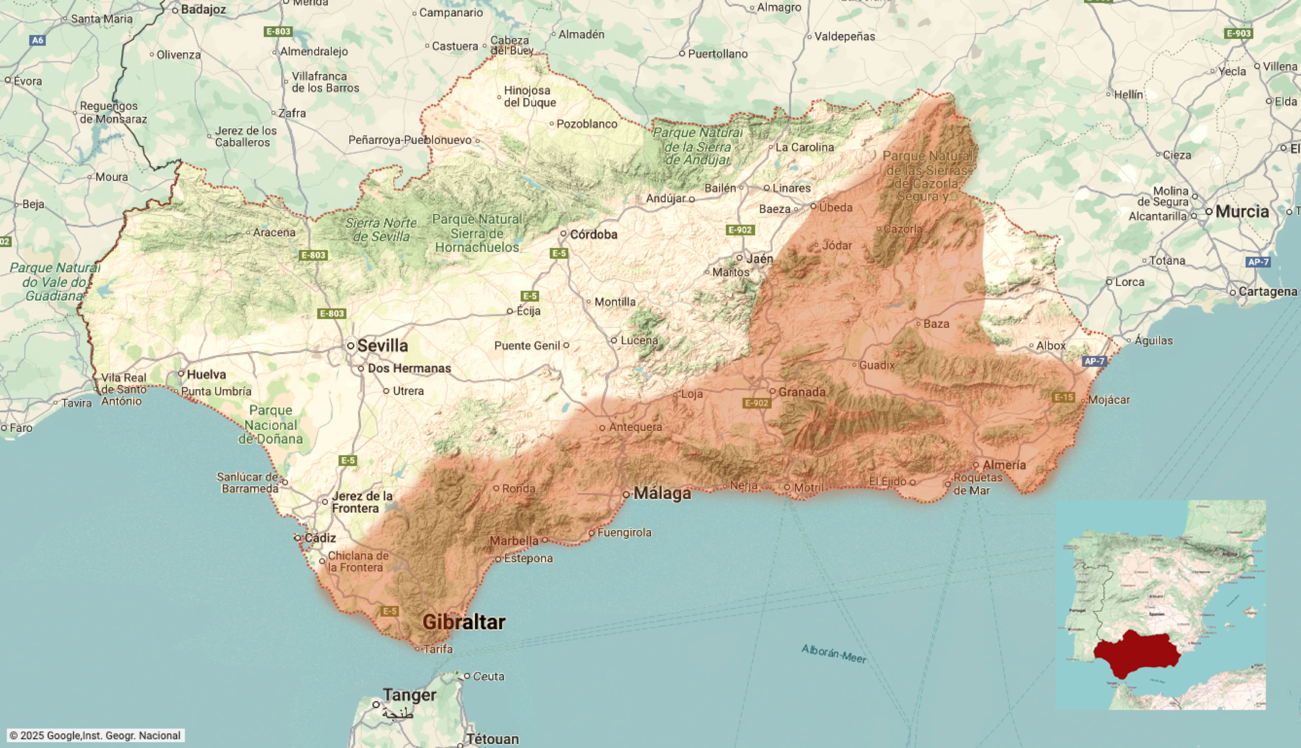 Karte Roadcaptain.one Winterflucht